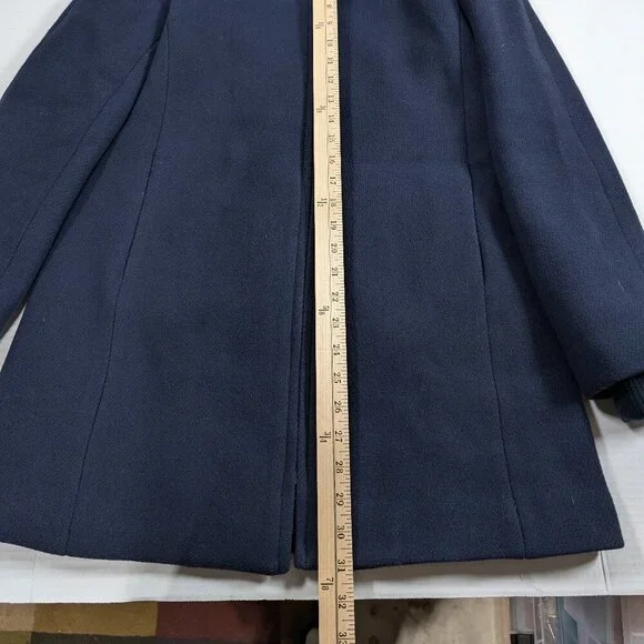 J Crew size 4 Italian Wool Navy blue Lined Coat